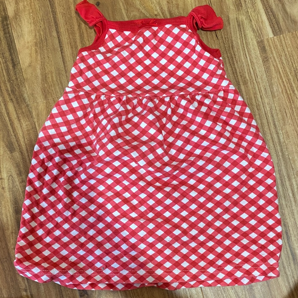 Red Checkered Kids Casual Dress